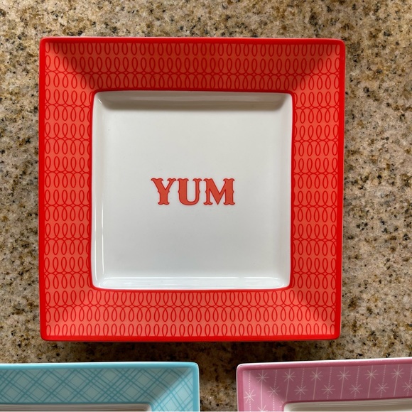 Martha Stewart collection set of 3 appetizer plates yum, tasty, sweet - Picture 2 of 6